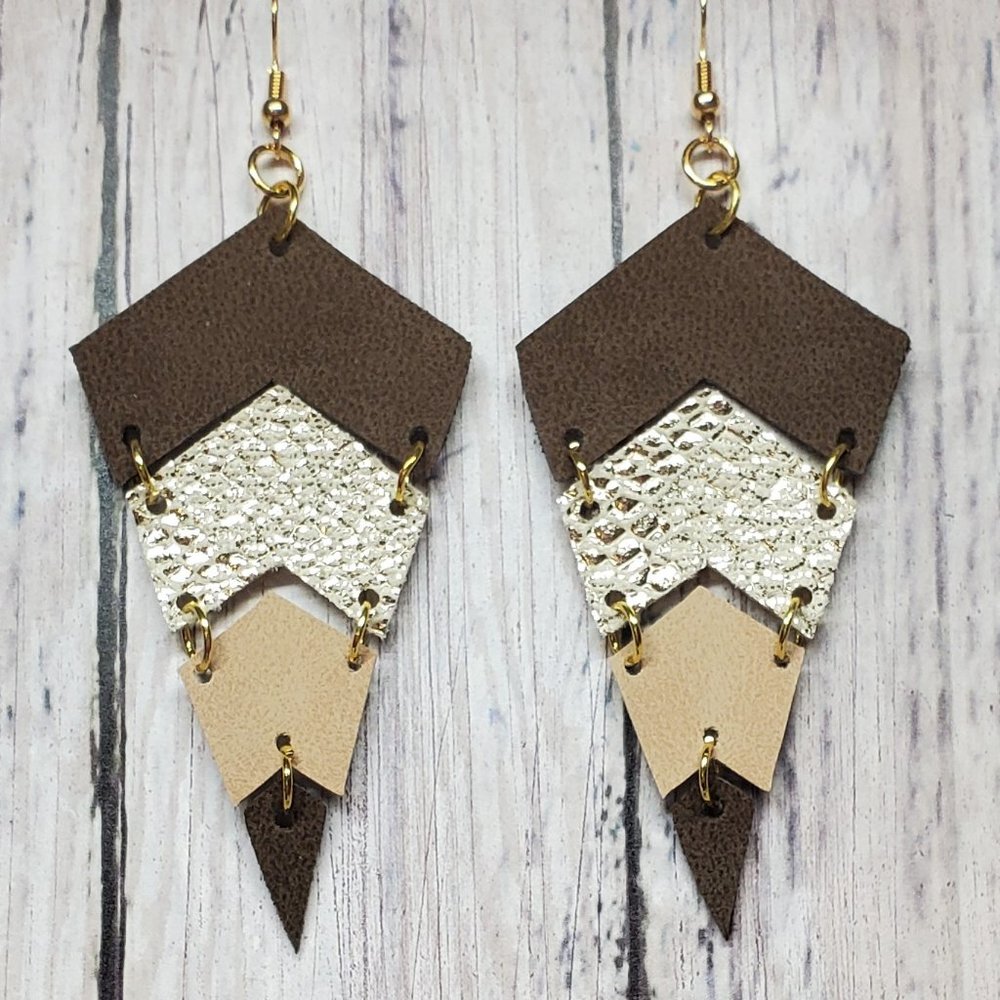 3-Color Leather Earrings.